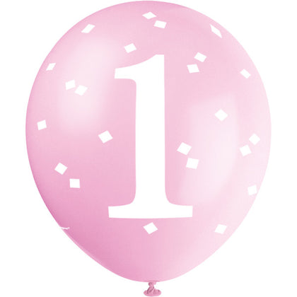 Pack of 5 Pink Gingham 1st Birthday 12