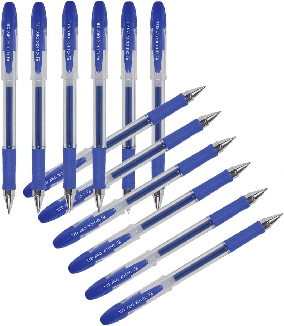 Pack of 12 Quick Dry Medium Blue Gel Pens