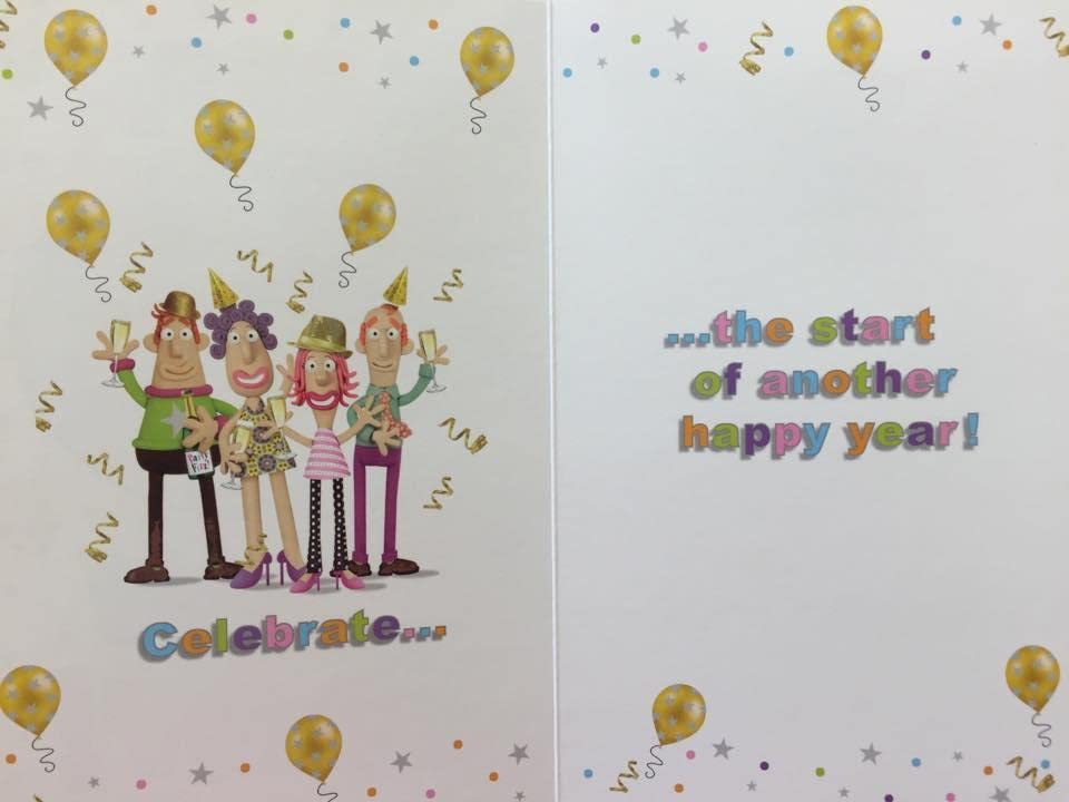 Happy New Year, Christmas Greetings Card