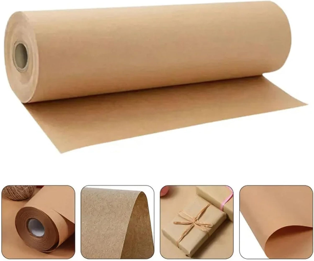 Pack of 6 Brown Kraft Wrapping Paper Rolls 700mm x 5m