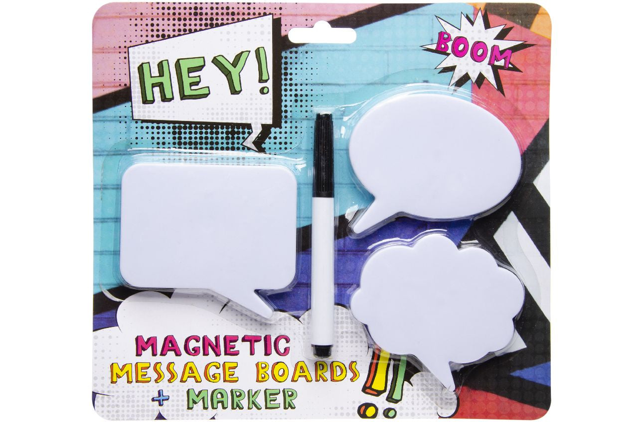 Pack of 12 Magnetic Message Boards With Marker