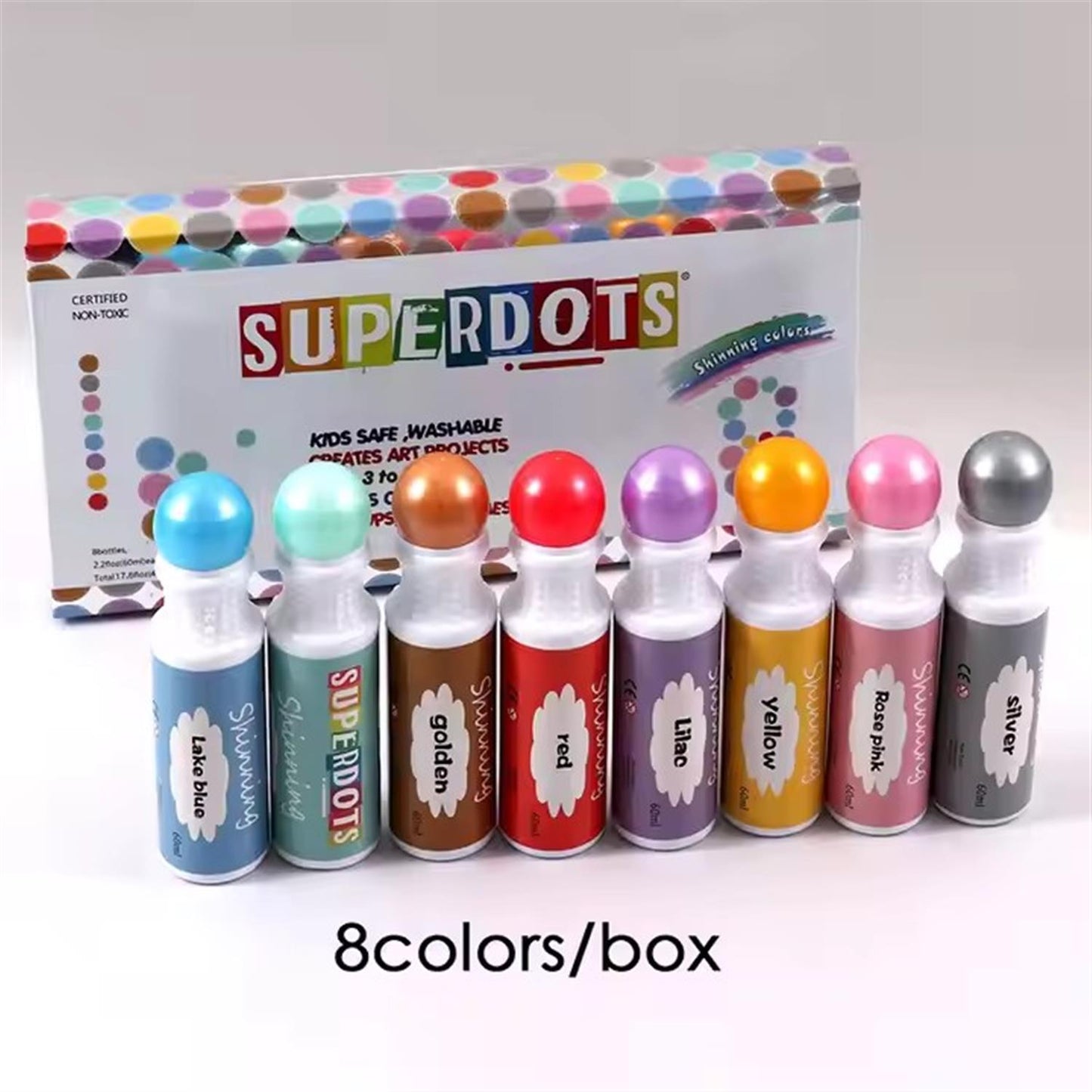Pack of 8 Bright Washable Dot Markers