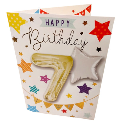 Happy Birthday 7 Balloon Boutique Greeting Card