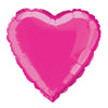 Hot Pink Solid Heart Foil Balloon 18"