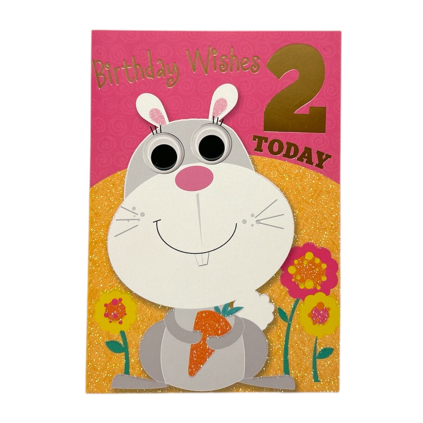 Age 02 Female Juvenile Bunny with Carrot Design Birthday Card