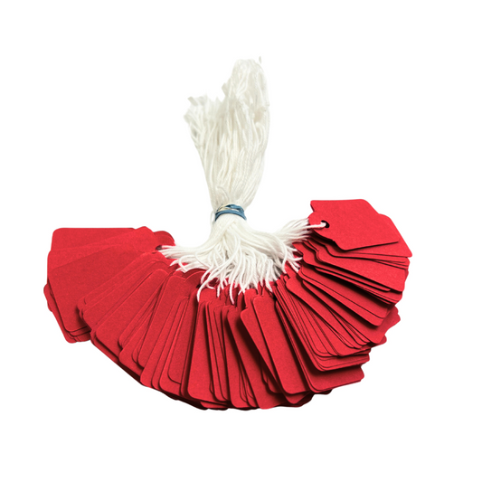 Pack of 600 Medium Red Strung Tags 25 x 39mm