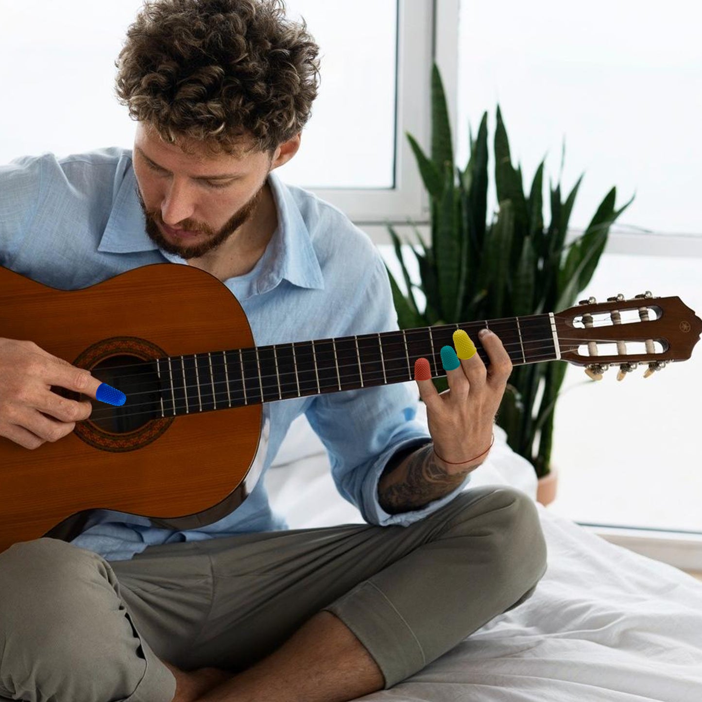 Pack of 24 Yellow No.2 Rubber Thimblettes - Extra Large Thimble Finger Cones