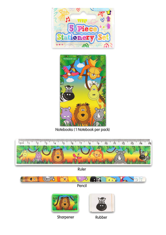 5 Piece Jungle Stationery Set