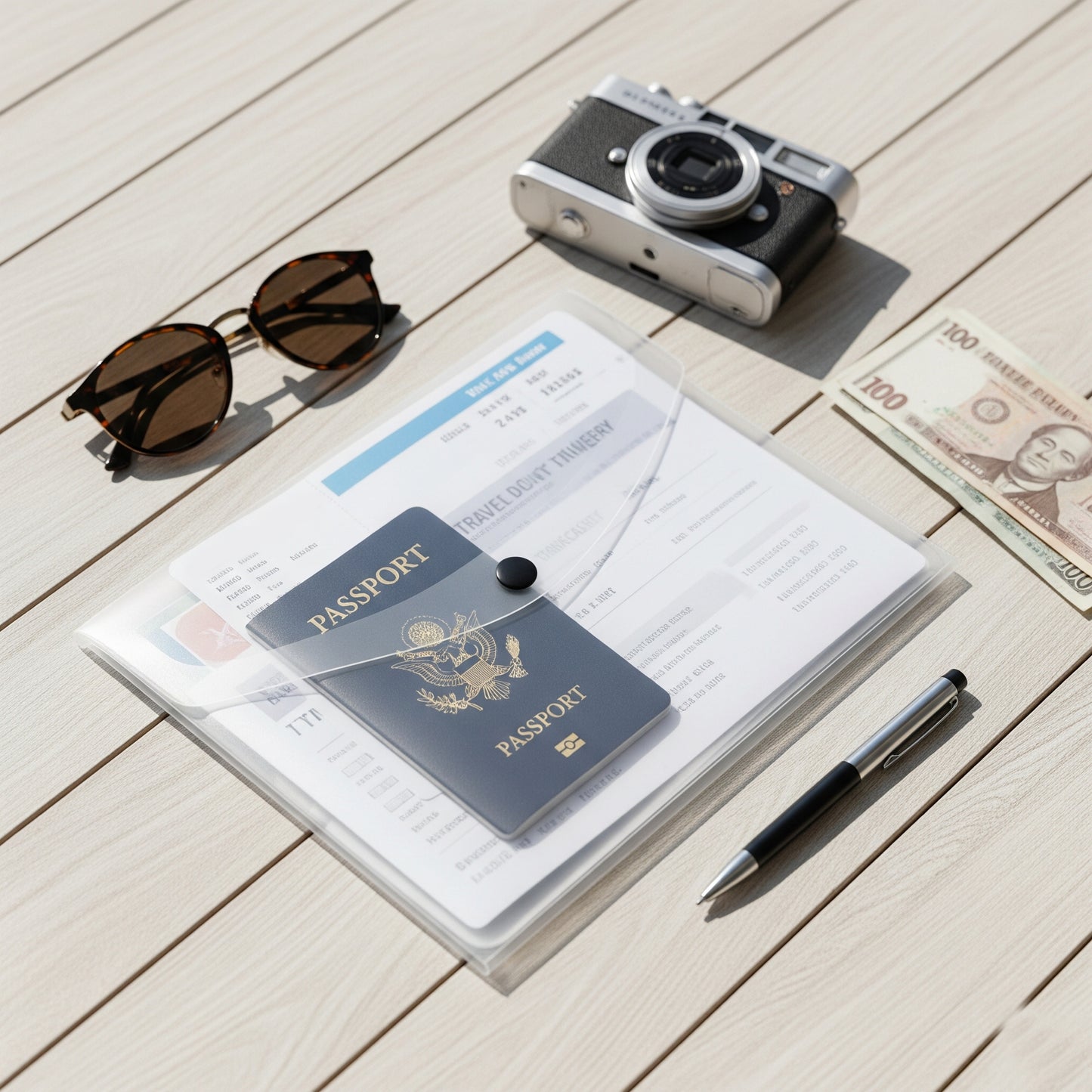 Pack of 20 Janrax A4 Clear Document Wallets - Button Stud Folder