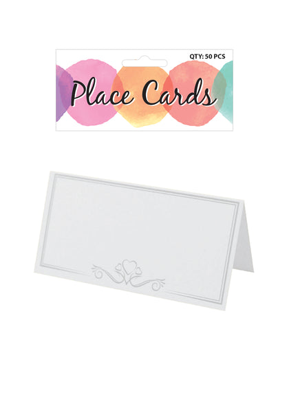 Pack of 100 White Wedding Place Cards