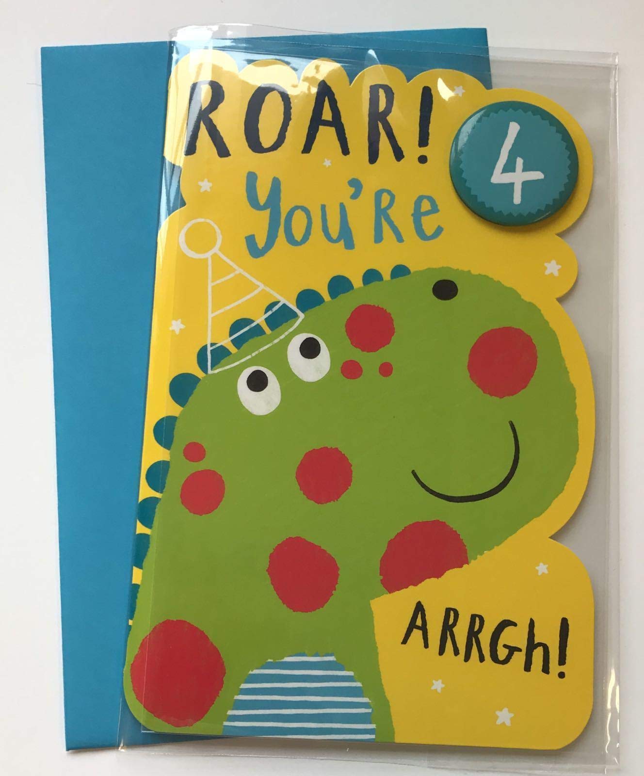 Cute Dinosaur Design 4th Birthday Card