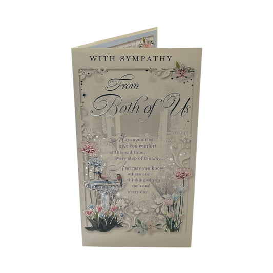 From Both of Us Birdbath Fountain Design Sympathy Opacity Card