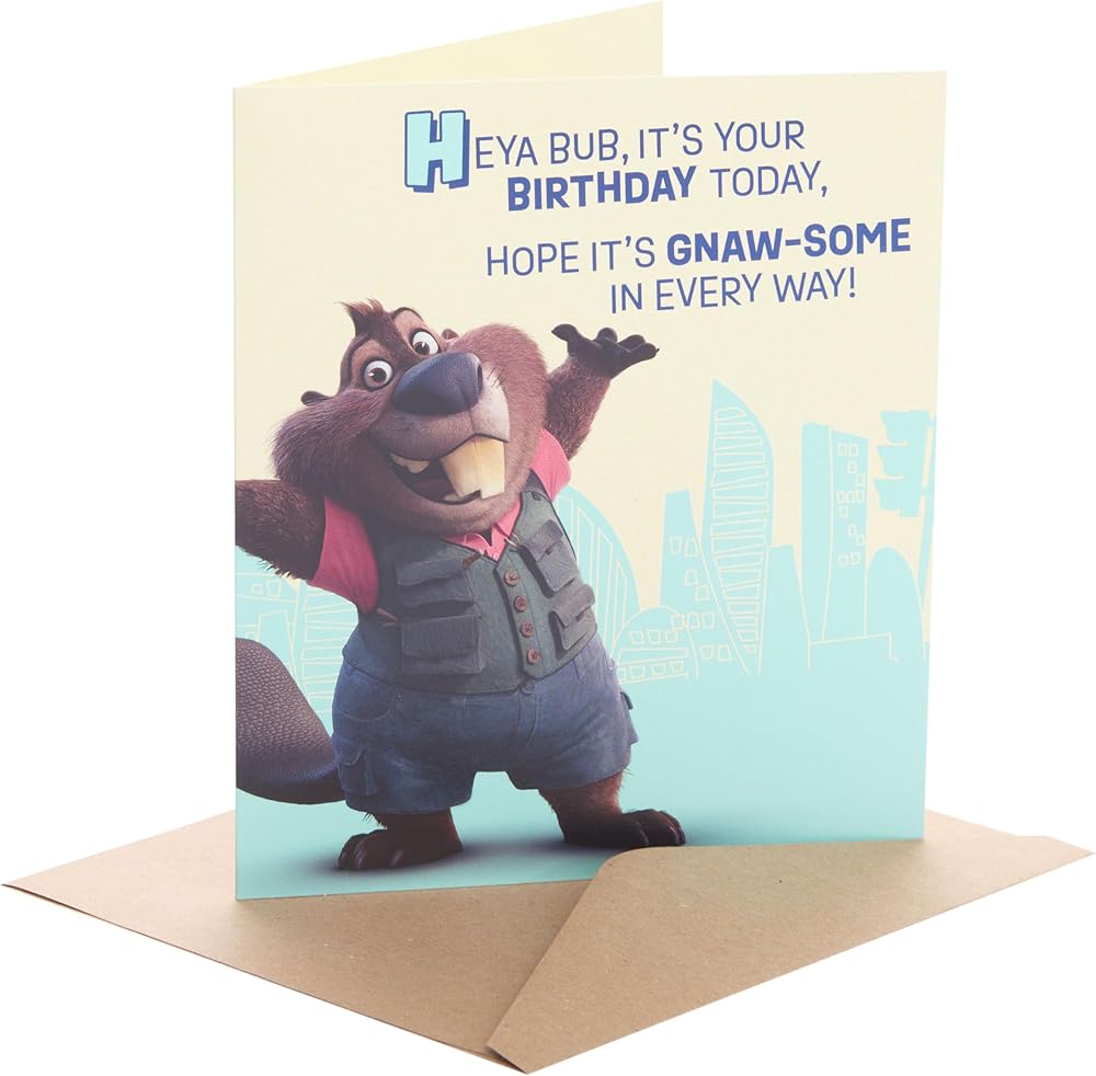 Disney Zootropolis 2 Nibbles Maplestick Design Birthday Card