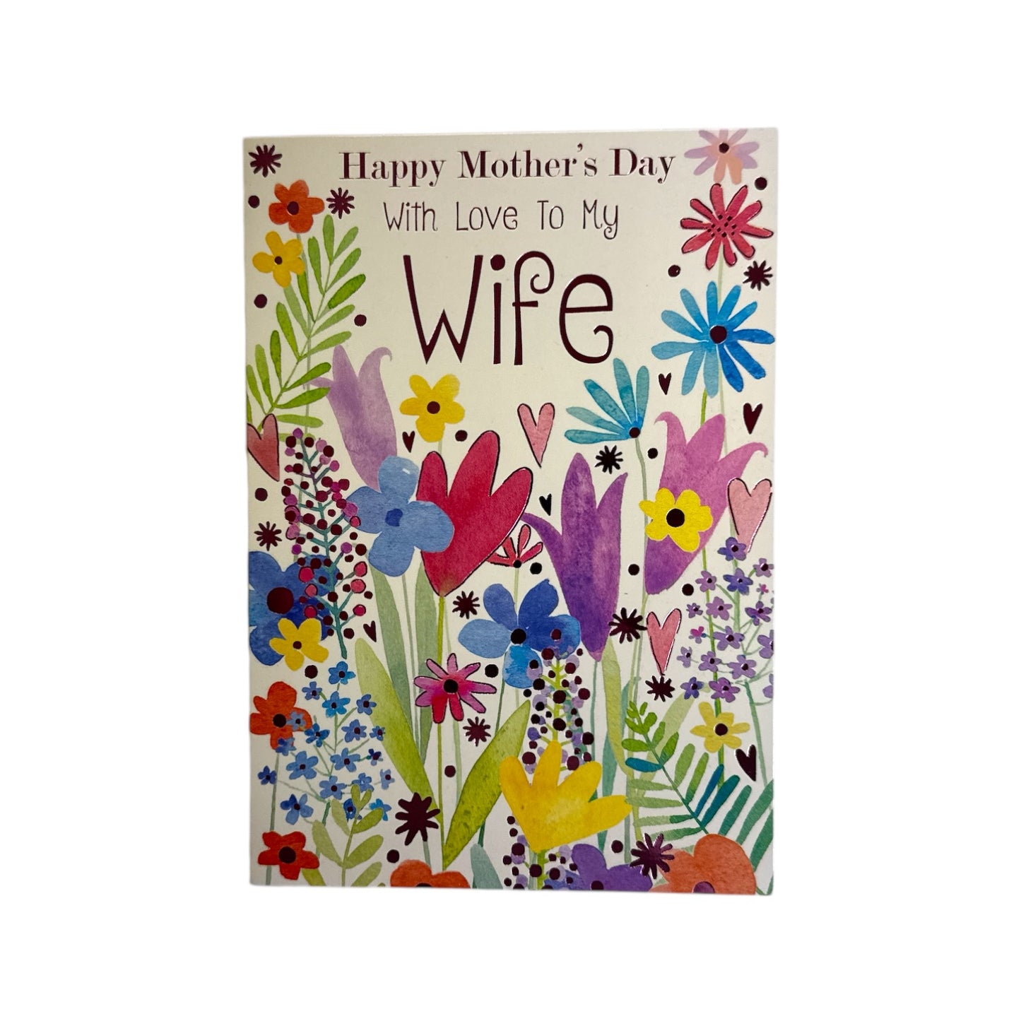 To My Wife Painting of Flowers Design Mother's Day Card