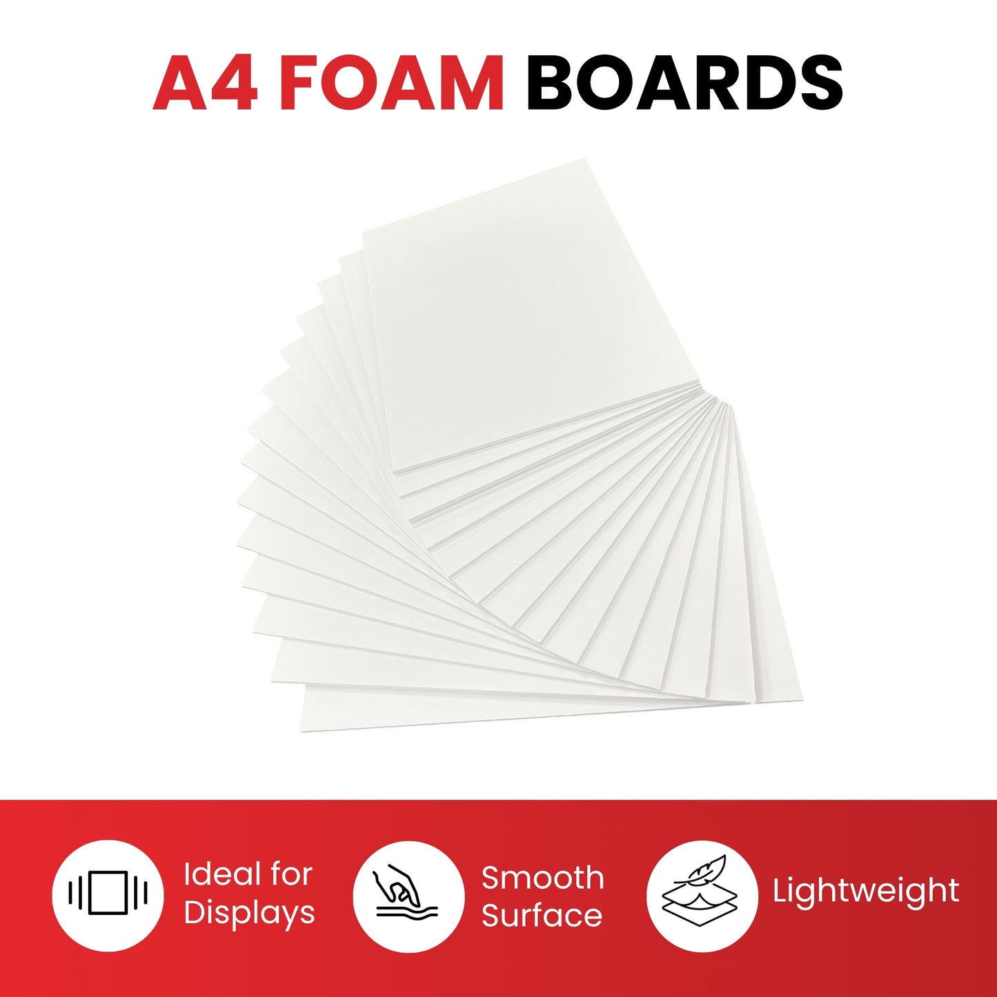 Pack of 15 A4 3mm White Foam Boards – 210 x 297mm