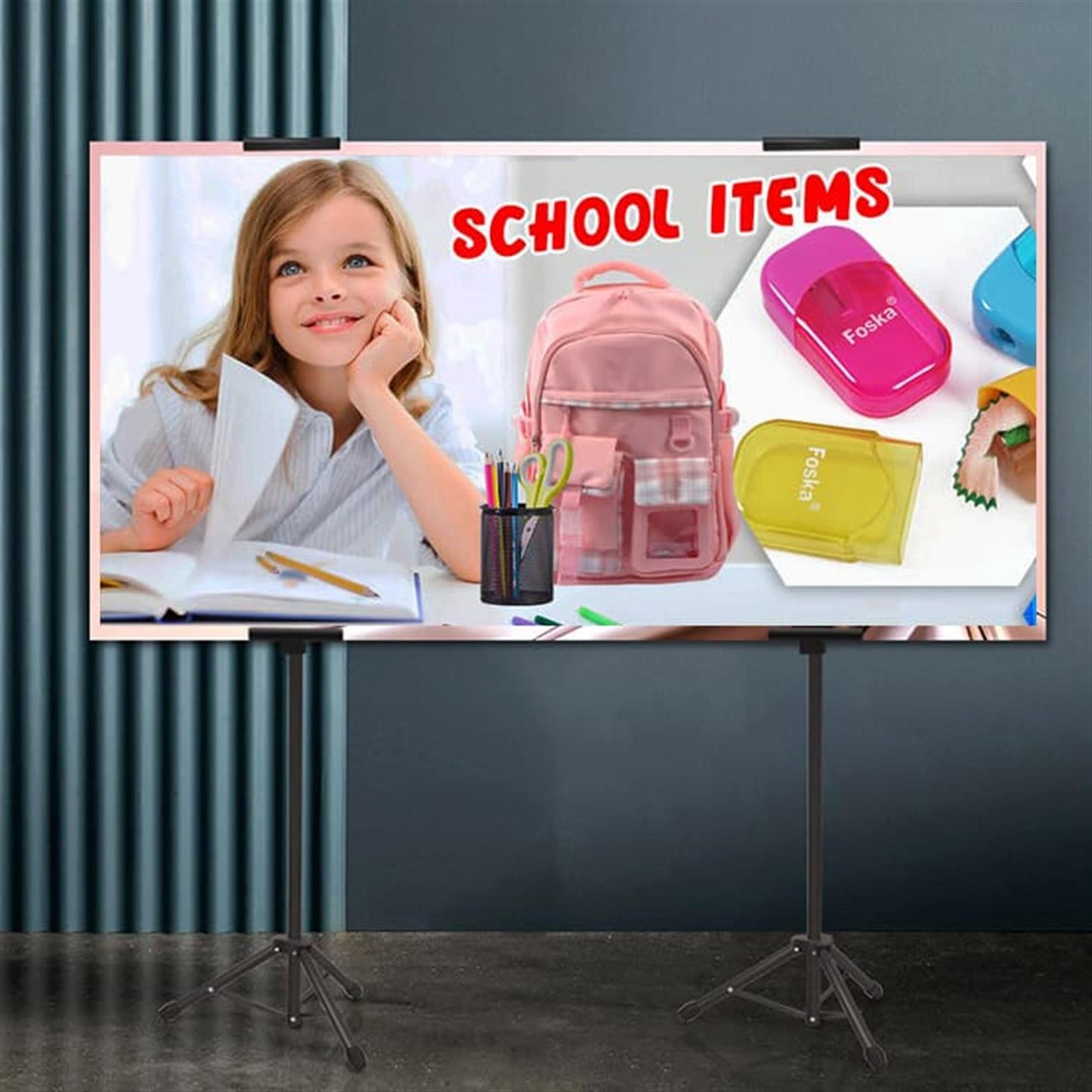 Triangle Double‑Sided Adjustable Poster Display Stand
