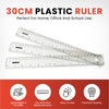 Pack of 50 Shatter Resistant 30cm Plastic Rulers by Janrax