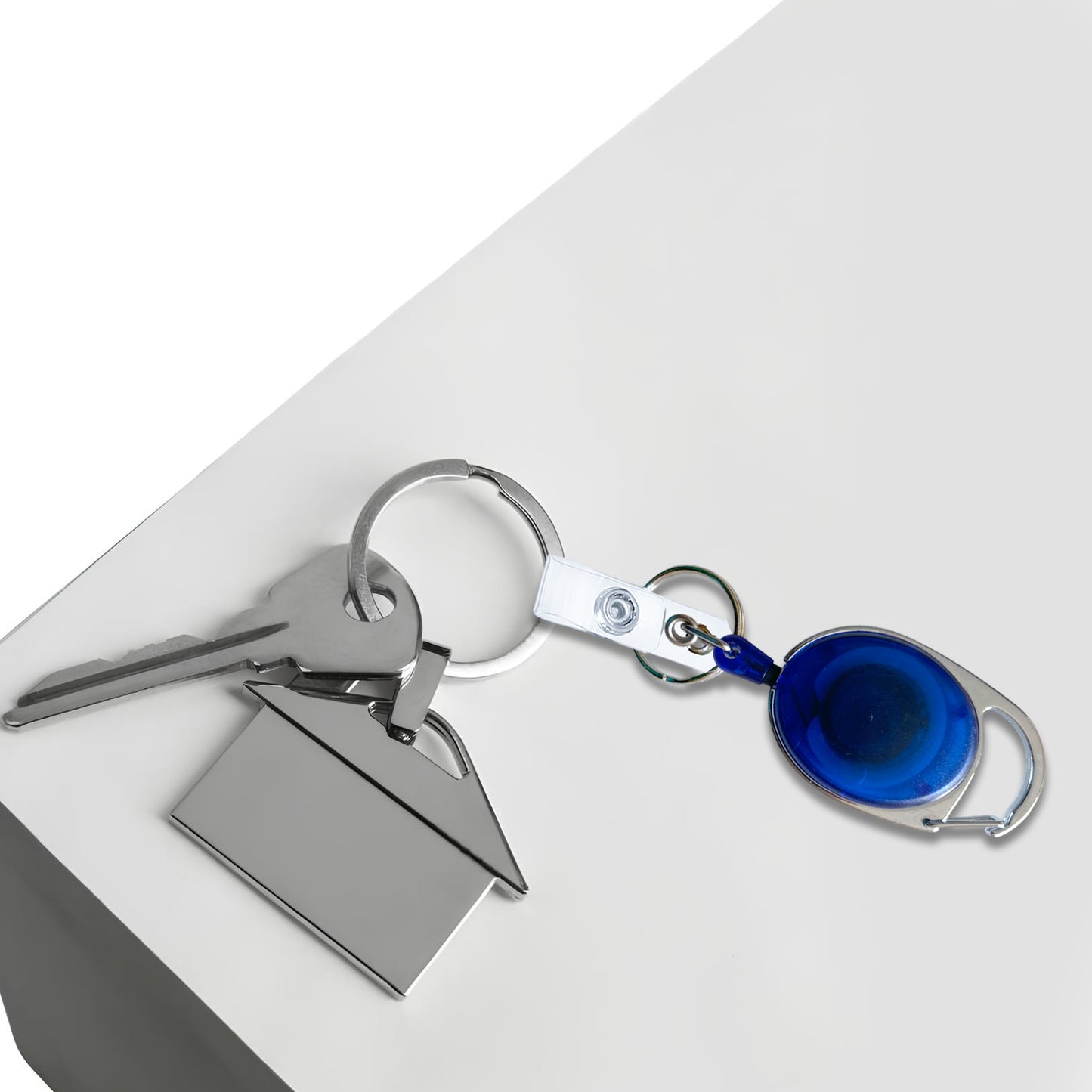 Red Key Reel ID Card Badge Holder