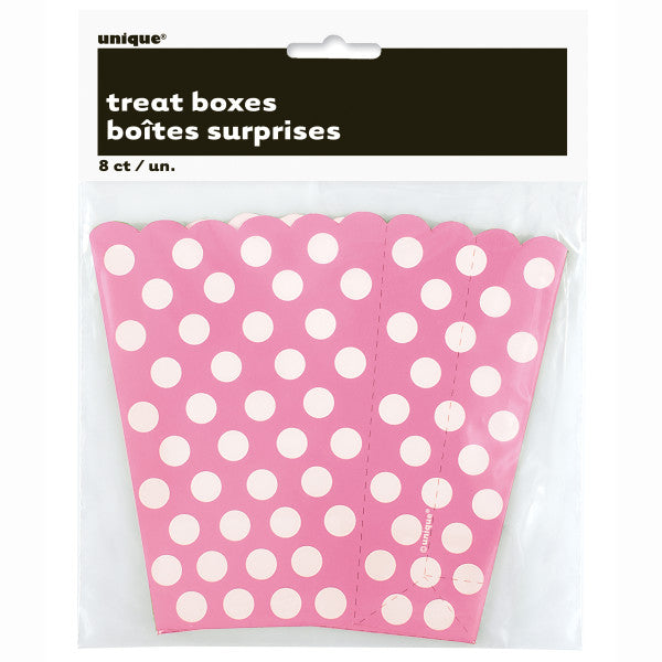 Pack of 8 Hot Pink Dots Treat Boxes – Choice Wholesale