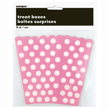 Pack of 8 Hot Pink Dots Treat Boxes