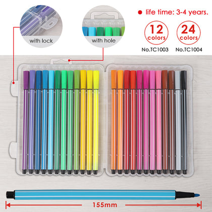 Case of 12 Washable Water Colour Pens - Felt Tip