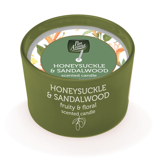 Pan Aroma Honeysuckle & Sandalwood Coloured Jar Candle 85g