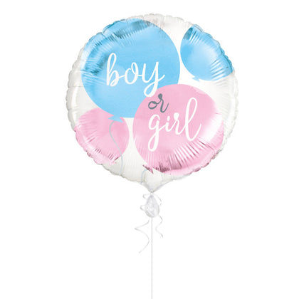 Gender Reveal Party Round Foil Balloon 18