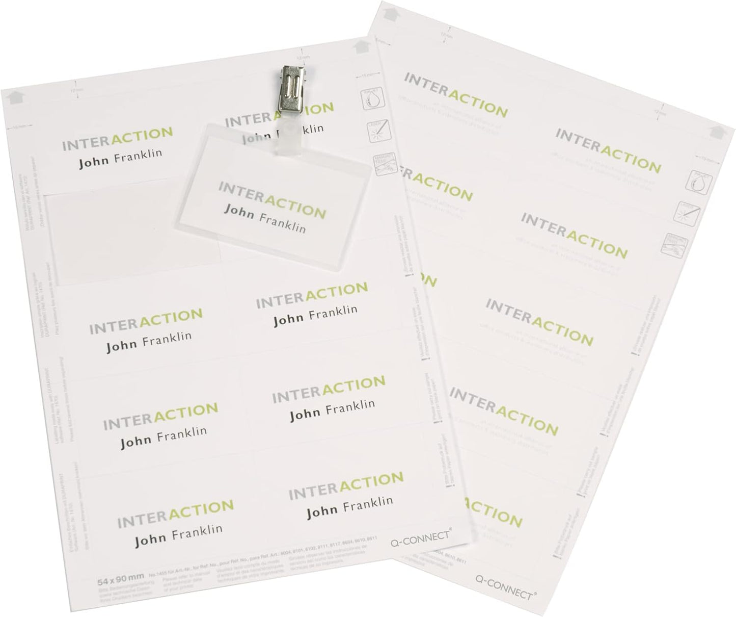 Pack of 25 54x90mm 10 Per Sheet Name Badge Inserts