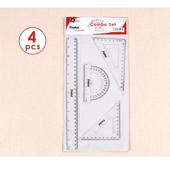 4 Ruler 4 Piece Ruler Set - Ruler Square Protractor– Choice Wholesale