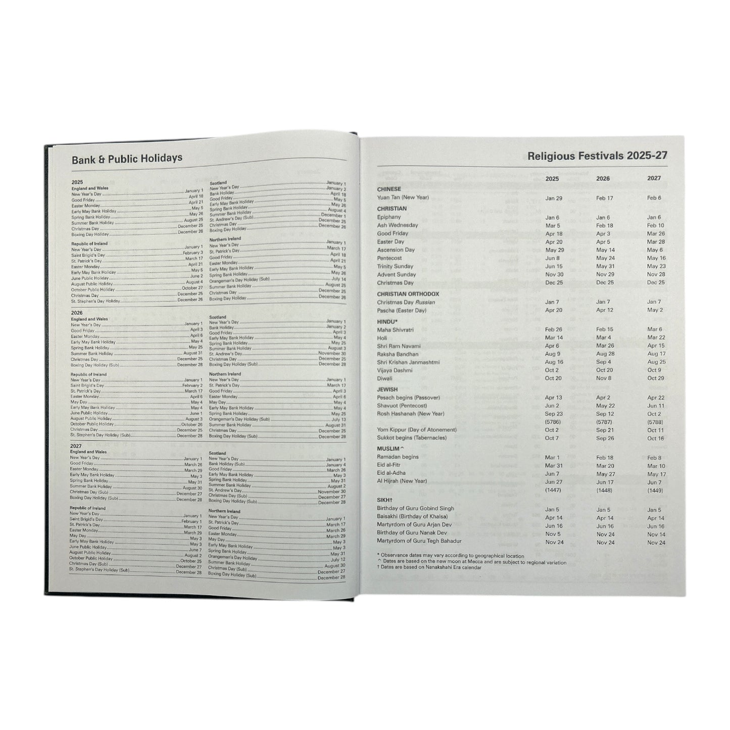 Janrax 2026 A4 2 Pages Per Day Burgundy Desk Diary