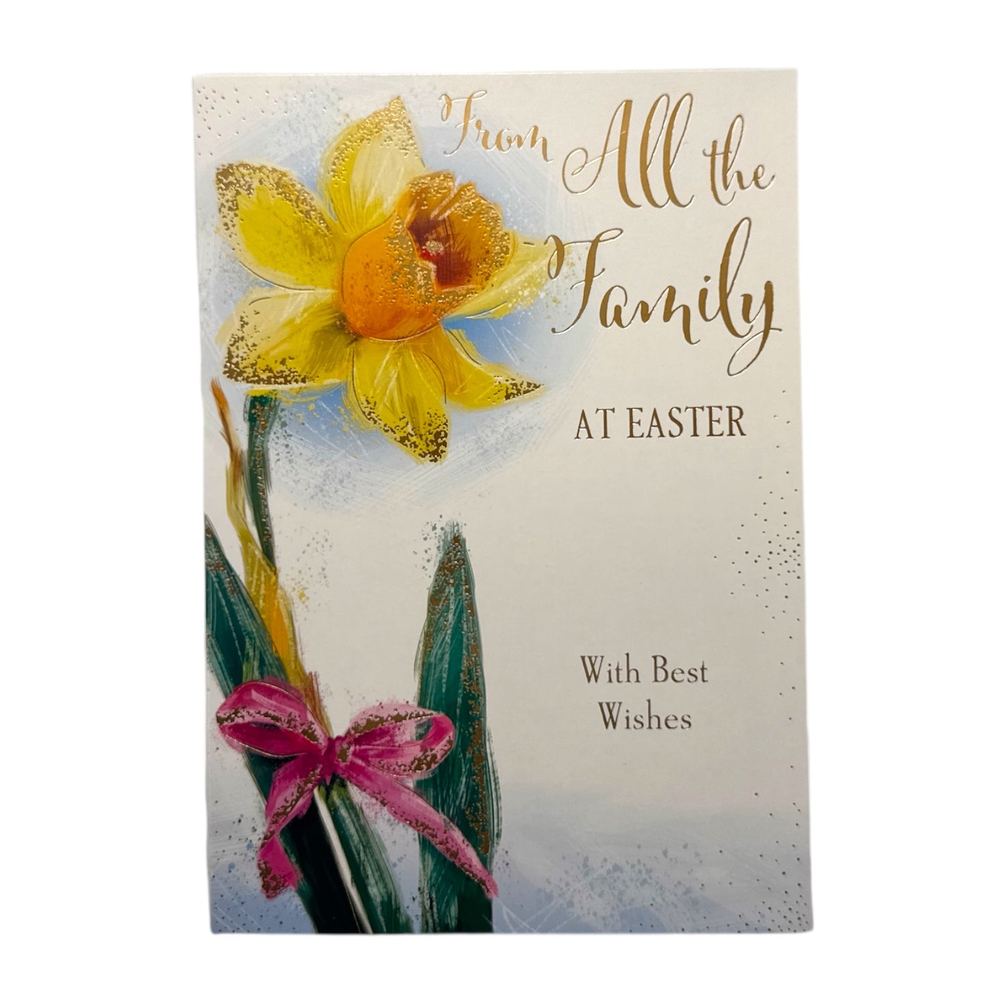 From All The Family Beautiful Yellow Tulip Flower Design Easter Card