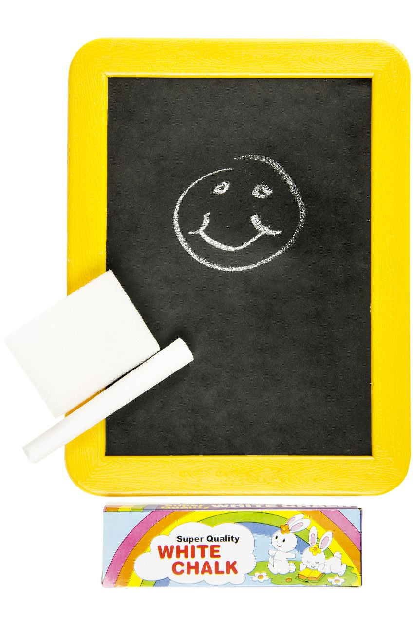 Pack of 12 Blackboards With Chalk & Sponge