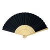 Black Paper Foldable Hand Held Bamboo Wooden Fan by Parev