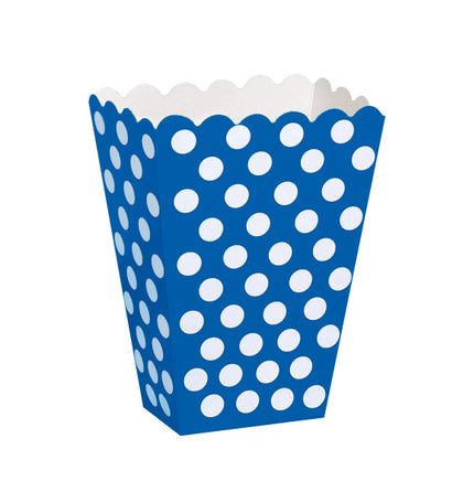 Pack of 8 Royal Blue Dots Treat Boxes