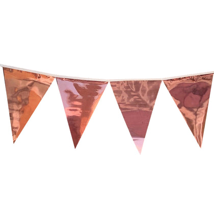 Metallic Rose Gold Bunting 10m with 20 Pennants