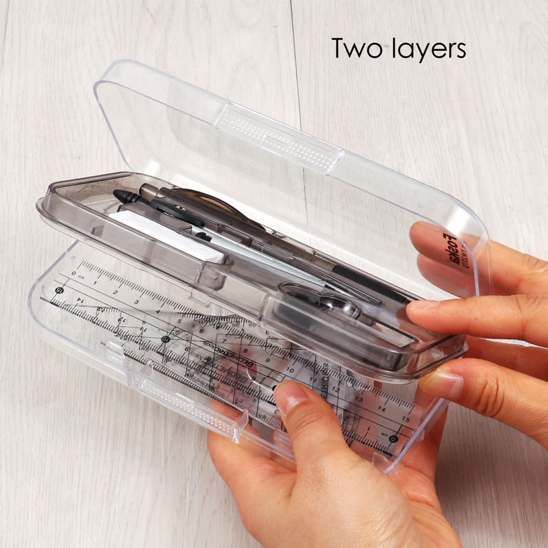 Two Layers Zinc Alloy Compass Divider with Pen Ruler Math Set
