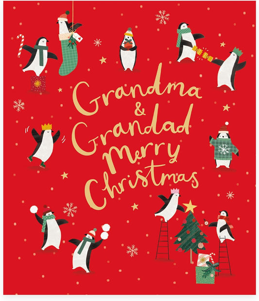 Penguins Design Grandma & Grandad Christmas Card