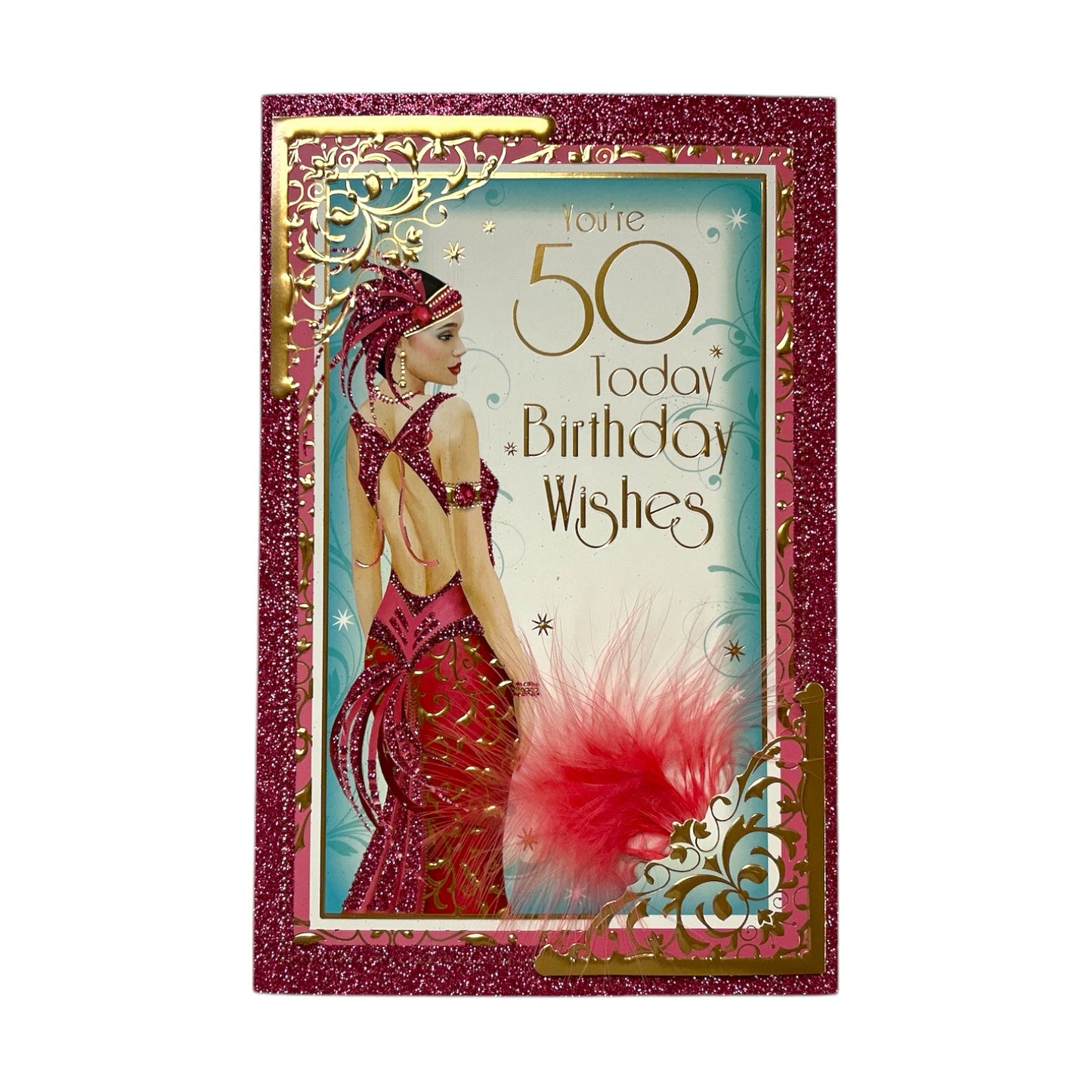 Age 50 Female Art Deco Stylish Birthday Card