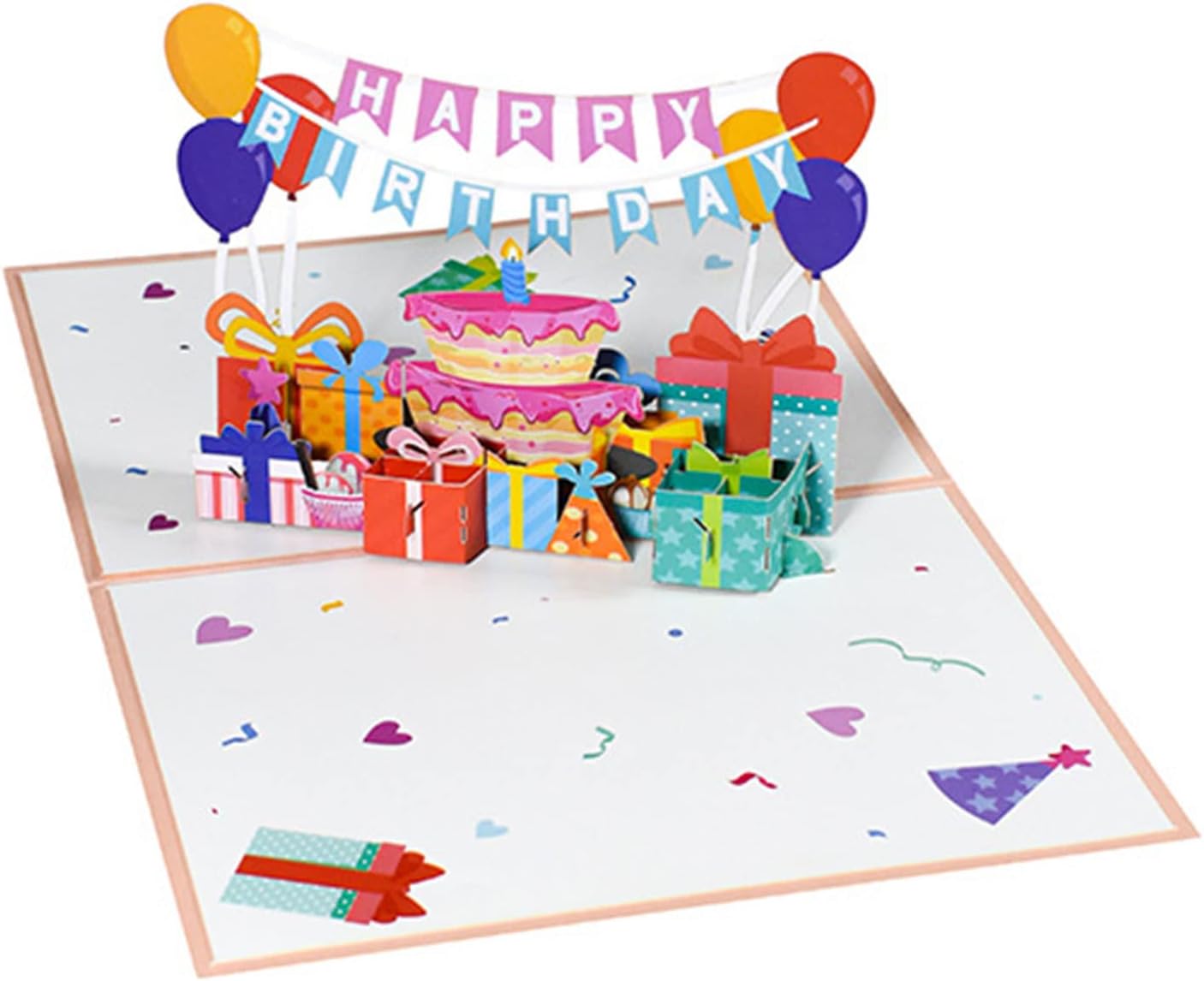 Flag Pulling Birthday Party 3D Pop Up Greeting Card