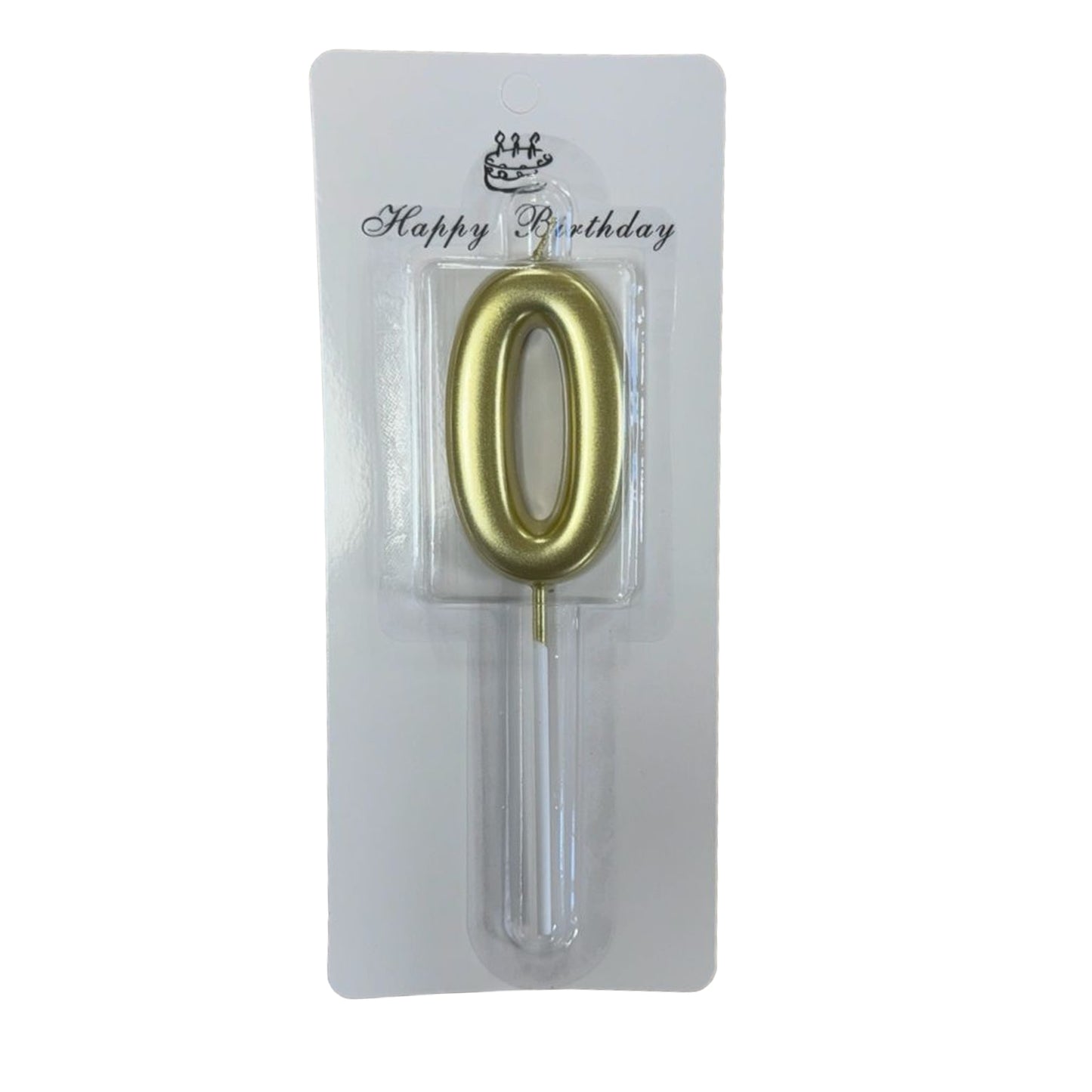 0 Number Gold Candle For Birthday Party - Cake Topper for Kids & Adults