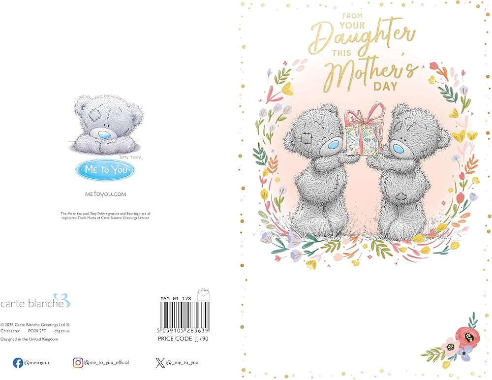 Bears Exchanging Gift From Your Daughter Mother's Day Card