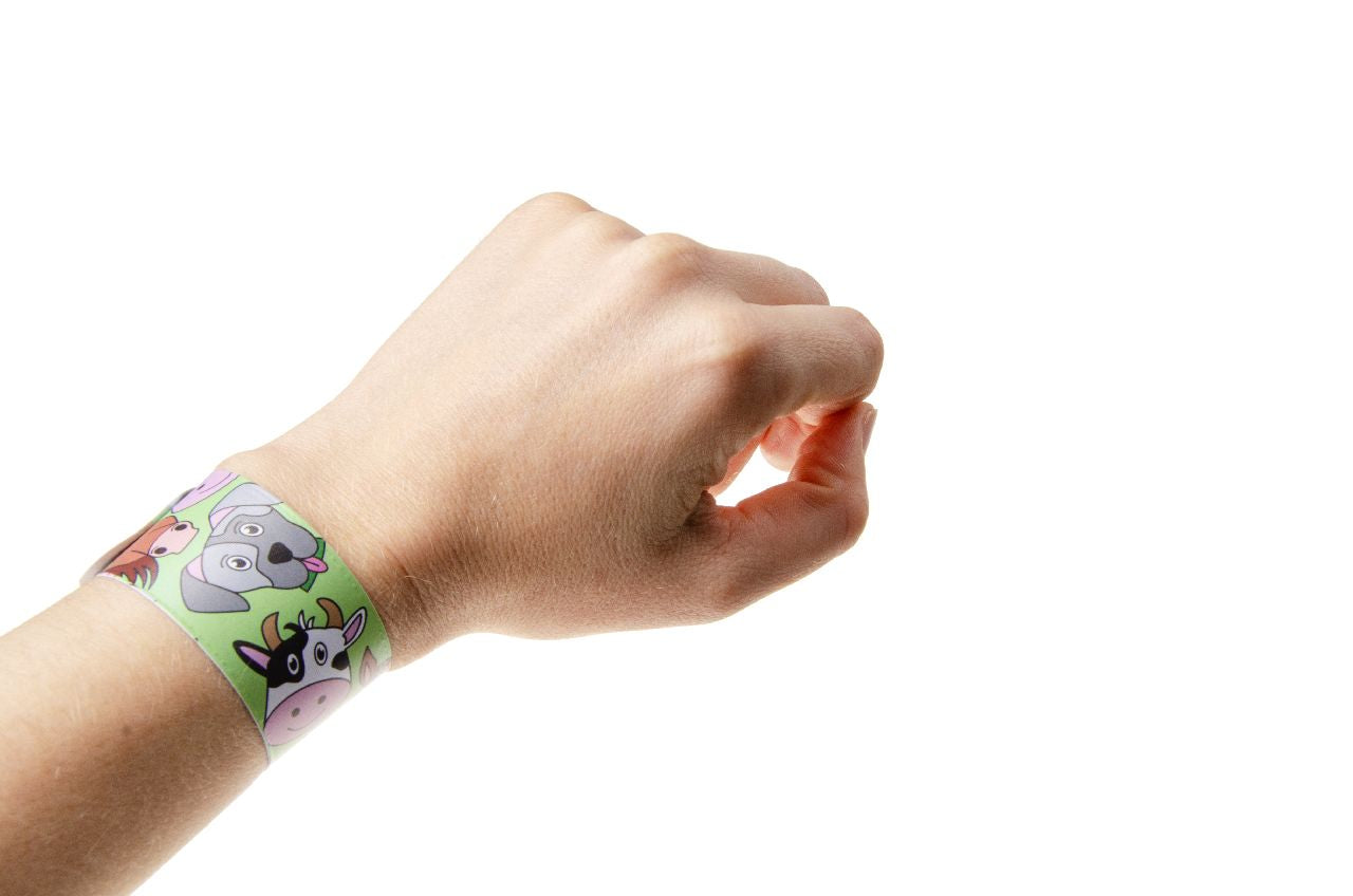 Pack of 12 Farm Animal Snap Bracelets