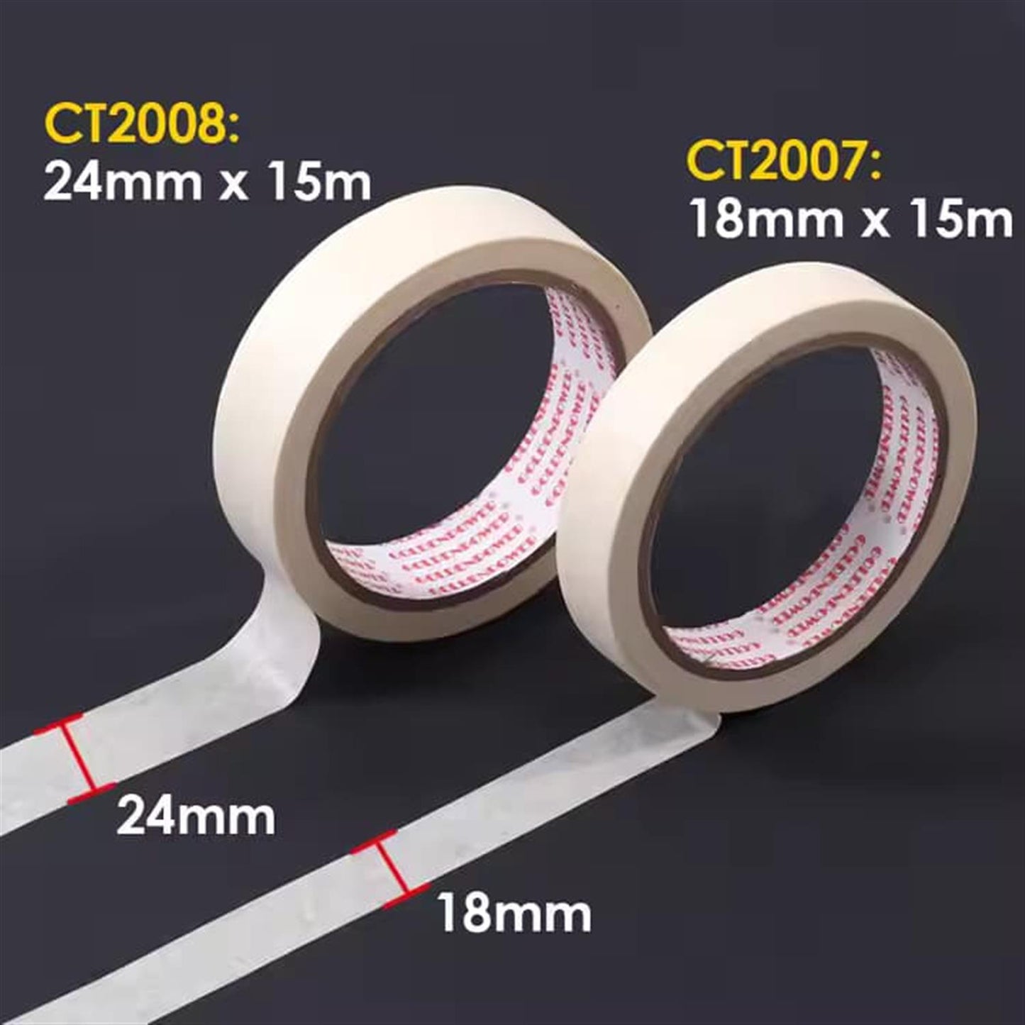 White Adhesive Surface Writable Masking Tape 24mm x 15m