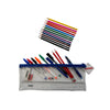 Stationery Filled Blue Zip 13x5" Pencil Case with Colouring Pencils