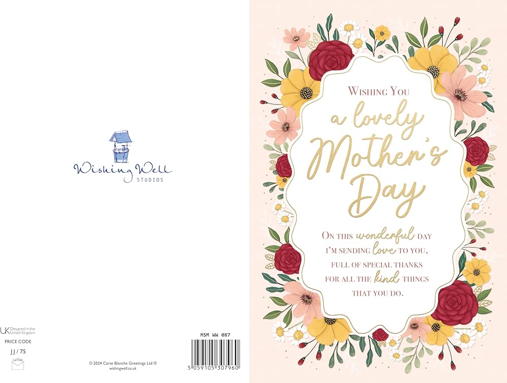 Floral Artwork And Verse Beautiful Mother's Day Card