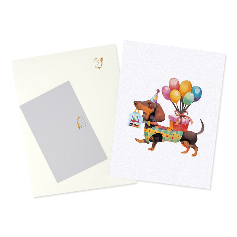 Dachshund Delight 3D Birthday Pop Up Card