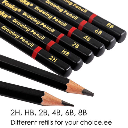Pack of 12 Professional Quality Sketch Drawing HB Pencils