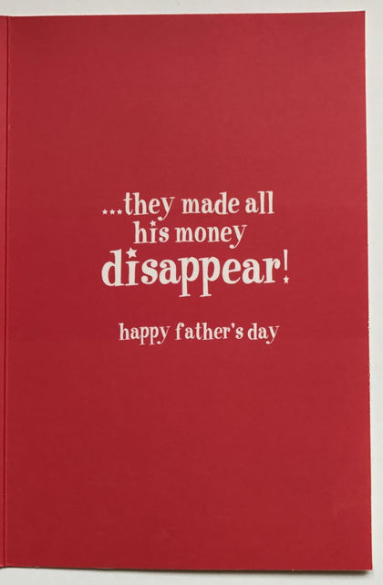 Dad's Magic Money Father's Day Humour Greeting Card