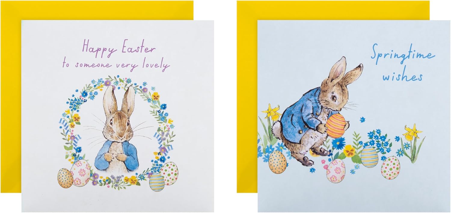 Peter Rabbit in 2 Designs Pack of 10 Charity Easter Cards– Choice Wholesale