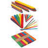 Pack of 100 Assorted Colour Wooden Craft Sticks